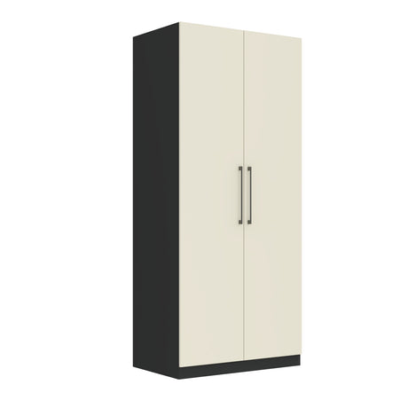 Harley 2 Door 90cm Wardrobe - Cashmere & Anthracite Grey - FurniComp