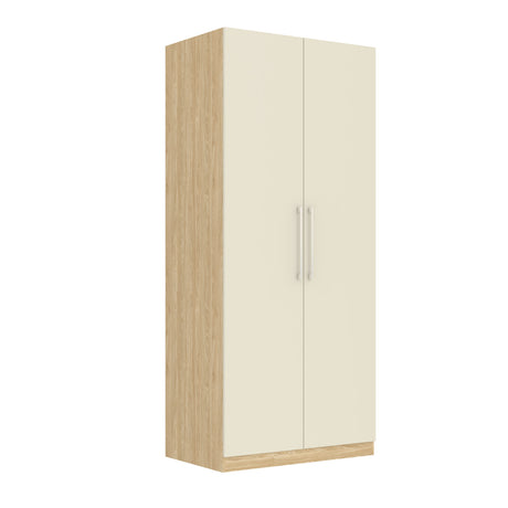 Harley 2 Door 90cm Wardrobe - Cashmere & Oak - FurniComp