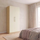 Harley 2 Door 90cm Wardrobe - Cashmere & Oak - FurniComp