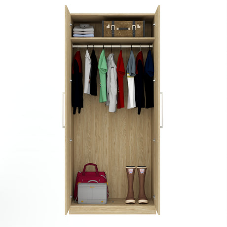 Harley 2 Door 90cm Wardrobe - Cashmere & Oak - FurniComp