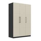 Harley 3 Door 140cm Wardrobe - Cashmere & Anthracite Grey - FurniComp