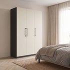 Harley 3 Door 140cm Wardrobe - Cashmere & Anthracite Grey - FurniComp
