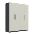 Harley 4 Door 180cm Wardrobe - Cashmere & Anthracite Grey - FurniComp