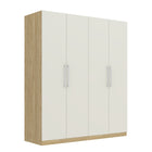 Harley 4 Door 180cm Wardrobe - Cashmere & Oak - FurniComp