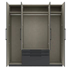 Harley 4 Door 3 drawer 180cm Wardrobe - Anthracite Grey - FurniComp