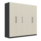 Harley 5 Door 230cm Wardrobe - Cashmere & Anthracite Grey - FurniComp