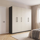 Harley 5 Door 230cm Wardrobe - Cashmere & Anthracite Grey - FurniComp