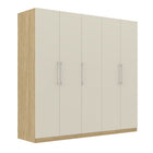 Harley 5 Door 230cm Wardrobe - Cashmere & Oak - FurniComp