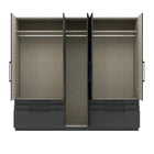 Harley 5 Door 6 Drawer 230cm Mirrored Wardrobe - Anthracite Grey - FurniComp