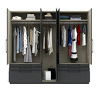 Harley 5 Door 6 Drawer 230cm Mirrored Wardrobe - Anthracite Grey - FurniComp