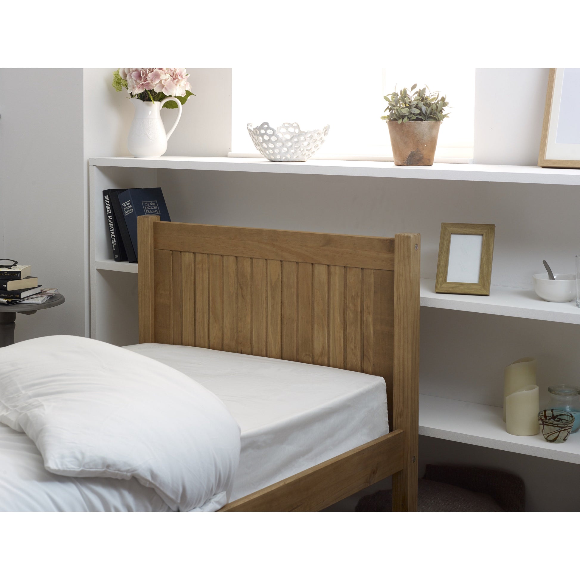 Hayes Pine Finish Wooden Bed Frame - FurniComp