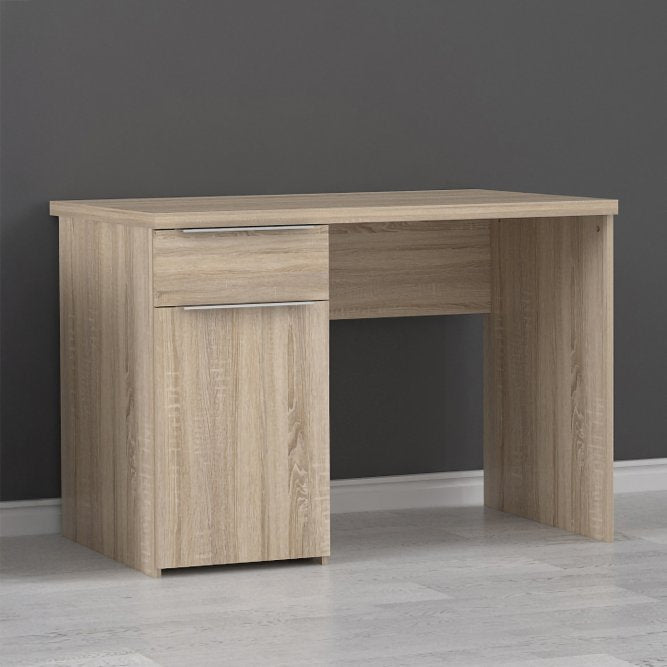 Iris 1 Door 1 Drawer Home Office Desk in Oak - FurniComp