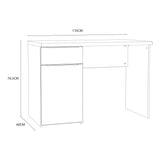 Iris 1 Door 1 Drawer Home Office Desk in Oak - FurniComp