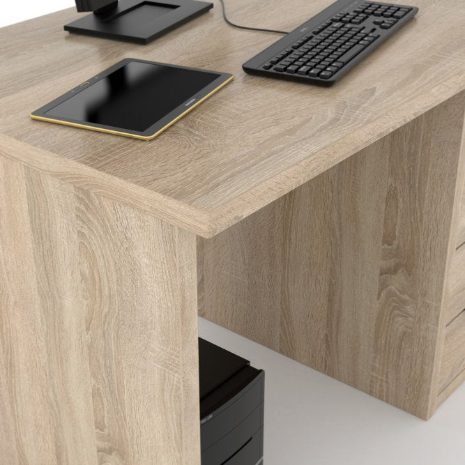 Iris 1 Door 1 Drawer Home Office Desk in Oak - FurniComp