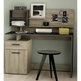 Jade 1 Door 1 Drawer Black and Oak Office Desk - FurniComp