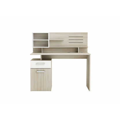 Jade 1 Door 1 Drawer Matt White and Shannon Oak Office Desk - FurniComp