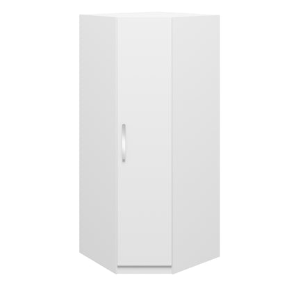 Joy 1 Door White Gloss Corner Wardrobe - FurniComp