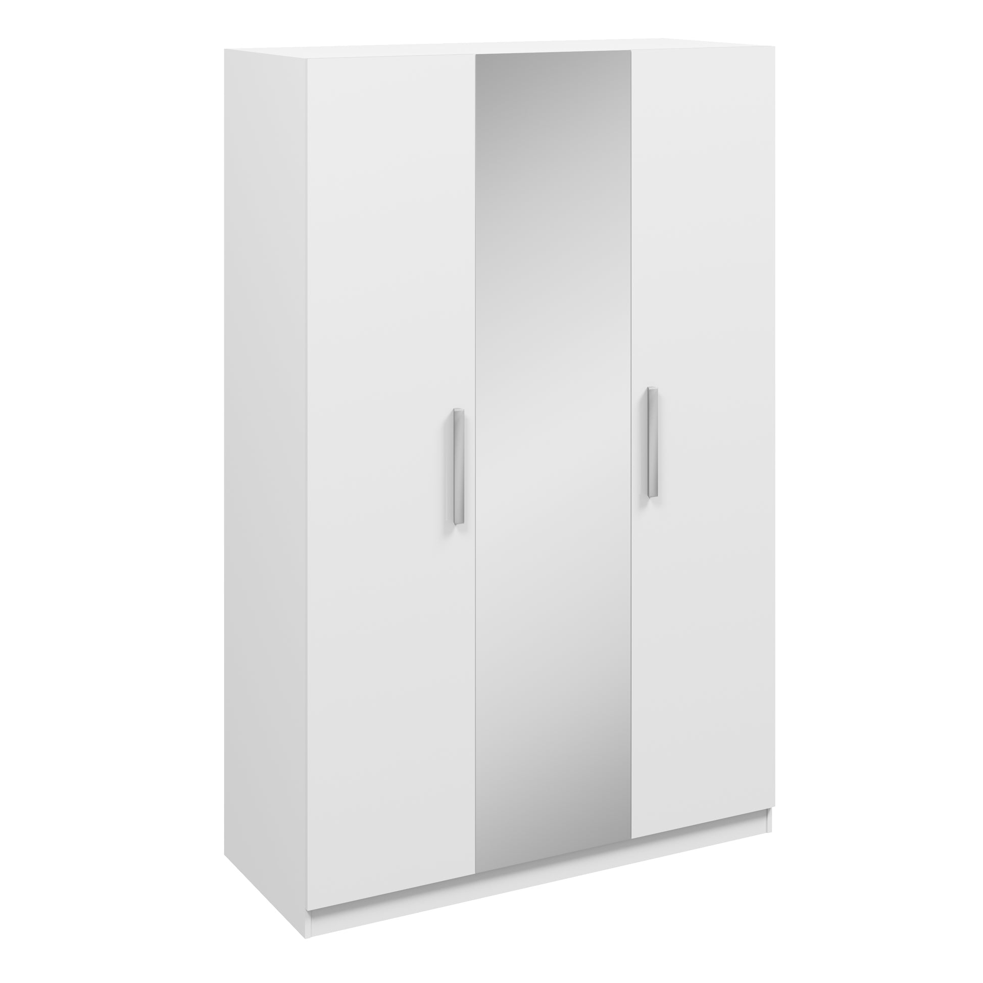 Joy 3 Door High Gloss White Mirrored Wardrobe - FurniComp