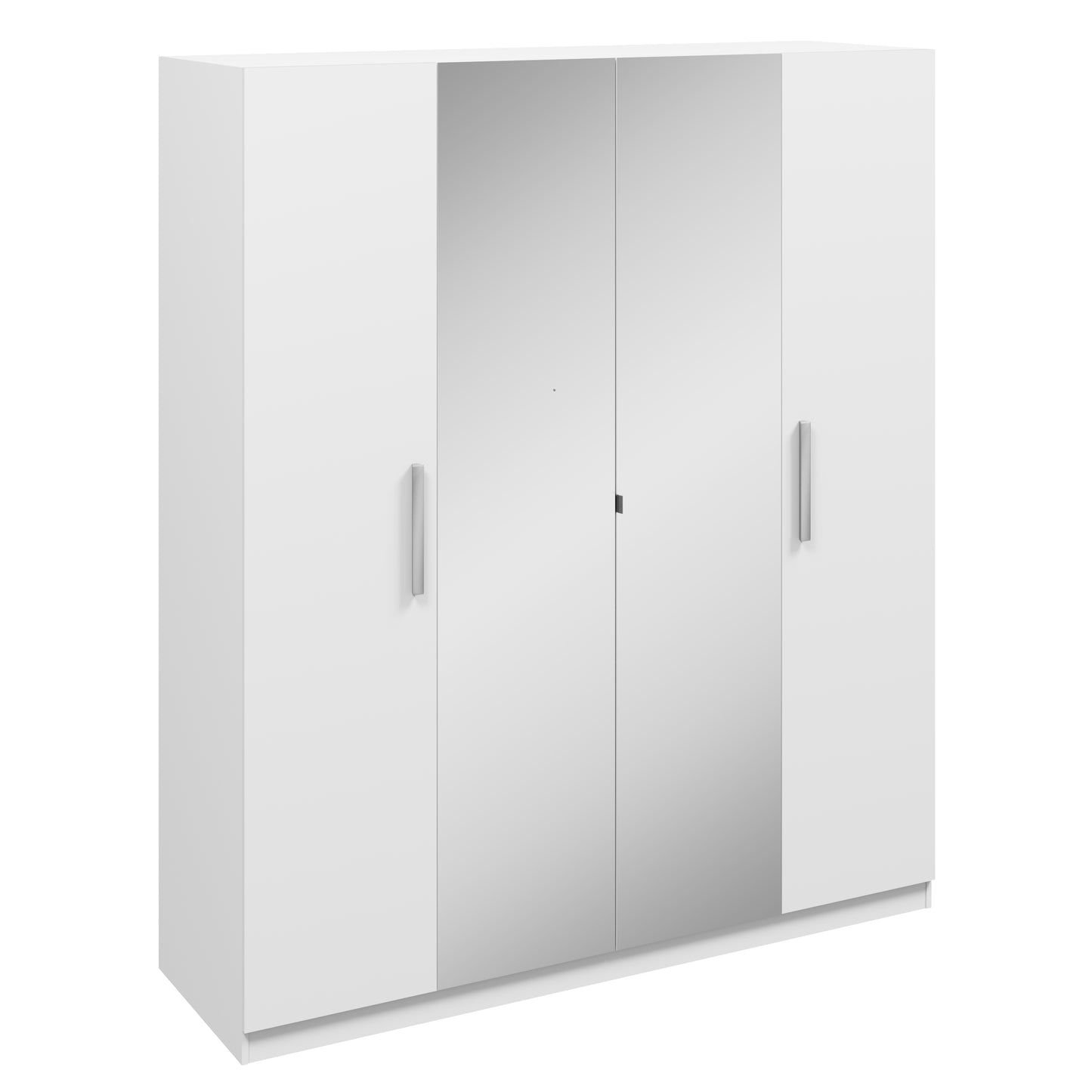 Joy 4 door High Gloss White Mirrored Wardrobe - FurniComp