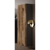 Kompact Black and Pero Oak Tall 2 Door Storage Cupboard/Filing Cabinet - FurniComp