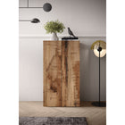 Kompact Black and Pero Oak 2 Door Storage Cupboard/Filing Cabinet - FurniComp