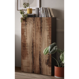 Kompact Black and Pero Oak 2 Door Storage Cupboard/Filing Cabinet - FurniComp