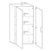 Kompact Black and Pero Oak Tall 2 Door Storage Cupboard/Filing Cabinet - FurniComp