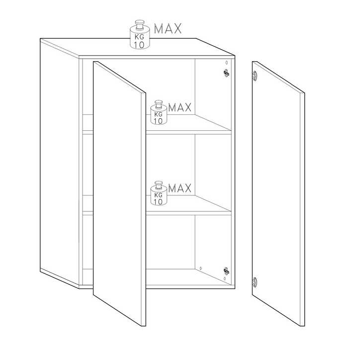 Kompact Black and Pero Oak 2 Door Storage Cupboard/Filing Cabinet - FurniComp
