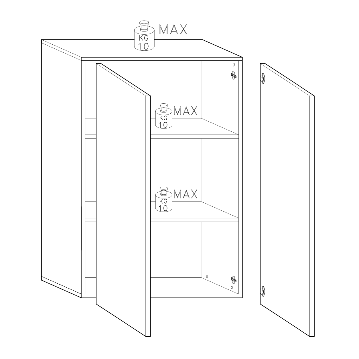 Kompact White Gloss 2 Door Storage Cupboard/Filing Cabinet - FurniComp