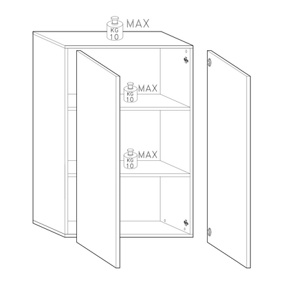 Kompact White Gloss 2 Door Storage Cupboard/Filing Cabinet - FurniComp