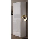 Kompact White Gloss Tall 2 Door Storage Cupboard/Filing Cabinet - FurniComp