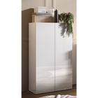 Kompact White Gloss 2 Door Storage Cupboard/Filing Cabinet - FurniComp