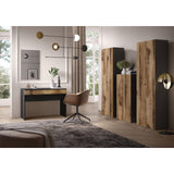 Kompact Large Black and Pero Oak Dressing Table - FurniComp