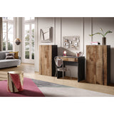 Kompact Large Black and Pero Oak Dressing Table - FurniComp