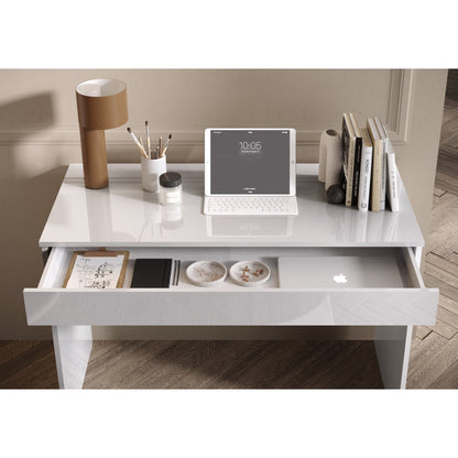 Kompact Large White Gloss Home Office Desk Study Table - FurniComp