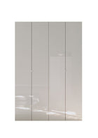 Kompact Multi-Use White Gloss Tall 4 Door Storage Utility Cupboard Cabinet - FurniComp