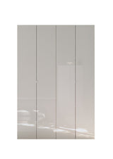 Kompact Multi-Use White Gloss Tall 4 Door Storage Utility Cupboard Cabinet - FurniComp