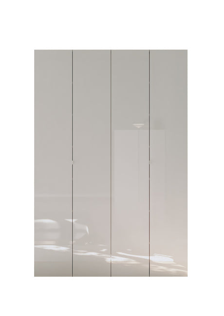 Kompact Multi-Use White Gloss Tall 4 Door Storage Utility Cupboard Cabinet - FurniComp