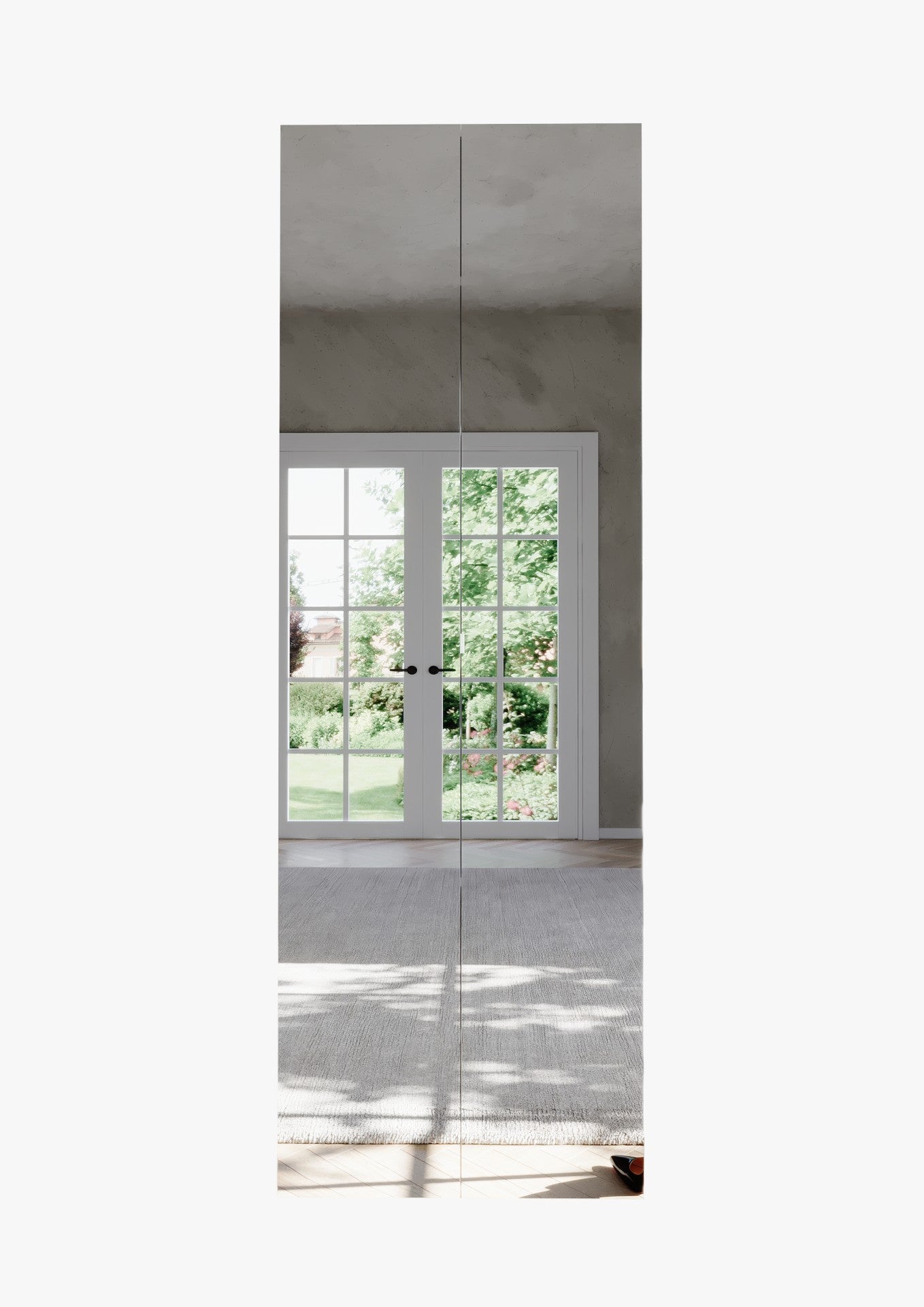 Kompact Multi-Use White Gloss Tall Mirrored 2 Door Storage Utility Cupboard Cabinet - FurniComp