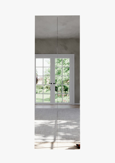 Kompact Multi-Use White Gloss Tall Mirrored 2 Door Storage Utility Cupboard Cabinet - FurniComp