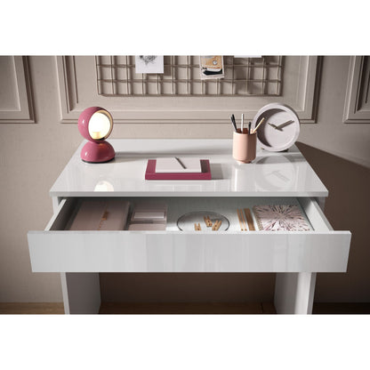 Kompact Small White Gloss Home Office Desk Study Table - FurniComp