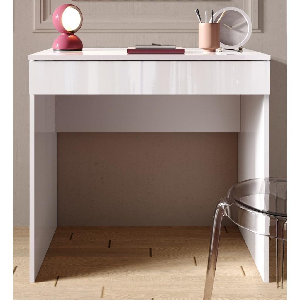 Kompact Small White Gloss Dressing Table - FurniComp