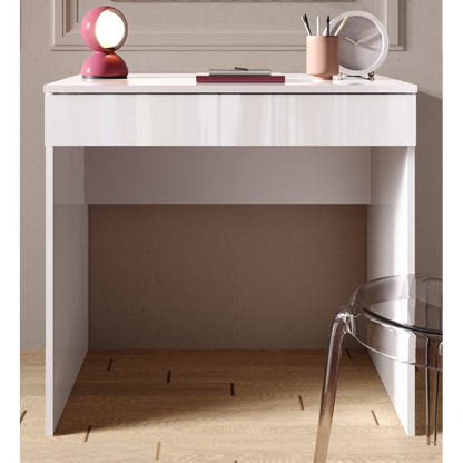 Kompact Small White Gloss Dressing Table - FurniComp