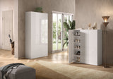 Kompact 3 Door 95cm White Gloss 20 Pair Shoe Storage Cabinet - FurniComp