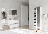 Kompact Multi-Use White Gloss Tall 3 Door Storage Utility Cupboard Cabinet - FurniComp