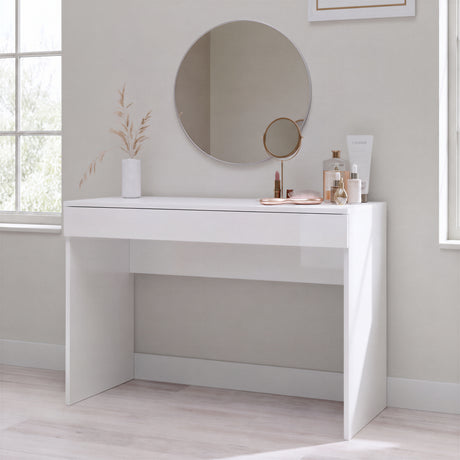 Kompact Large White Gloss Dressing Table - FurniComp