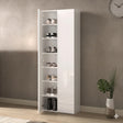 Kompact Multi-Use White Gloss Tall 2 Door Storage Utility Cupboard Cabinet - FurniComp