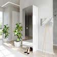 Kompact Multi-Use White Gloss Tall Mirrored 2 Door Storage Utility Cupboard Cabinet - FurniComp