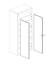 Lorenzo 2 Door White Gloss and Cadiz Oak Tall Bathroom Storage Cupboard - FurniComp
