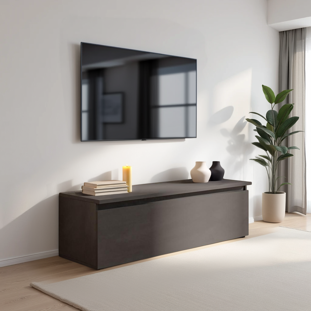 Combo 138cm 1 Drawer TV Unit - Black Lava COM-01-06 - FurniComp
